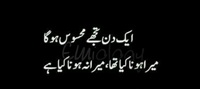 ایک دن تجھے محسوس ہوگا میرا ہونا اور نہ ہونا